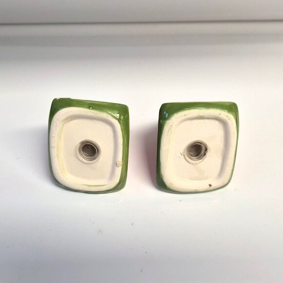 VTG Watermelon Slice Salt & Pepper Shakers Ceramic Novelty 3'' Tall Cottagecore - Picture 7 of 7